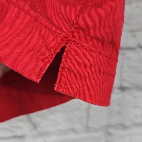 Old Navy Mid-Rise Twill Everyday Shorts 5" Flat Front Pockets Chino Stretch RED - Picture 5 of 6
